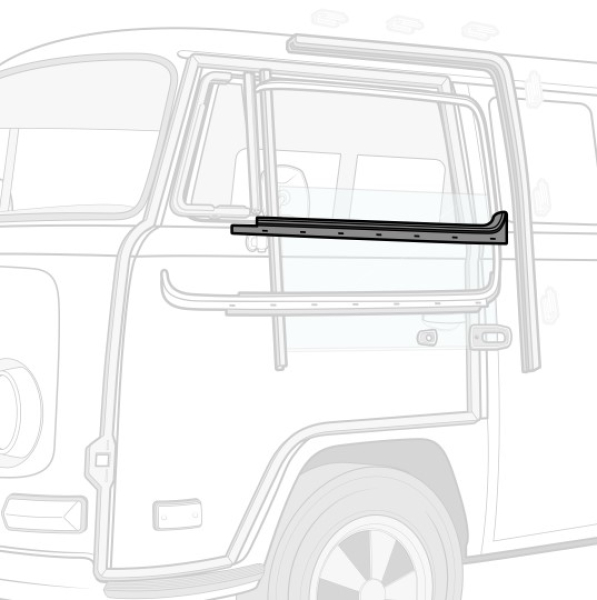 Inner door scraper left Bus 8.1967 until 7.1979